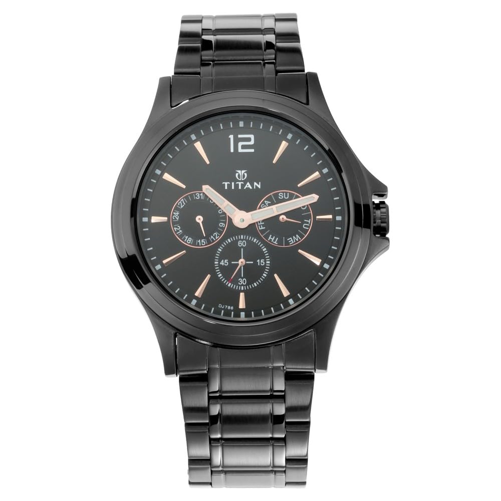 Titan All Black Analog Black Dial Men's Watch