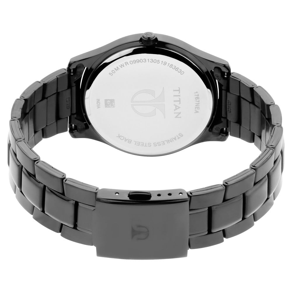 Titan All Black Analog Black Dial Men's Watch
