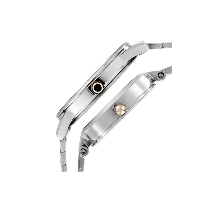 Titan Bandhan Quartz Analog Silver Dial Two Toned Silver and Rose Gold Stainless Steel Strap Watch for Couple
