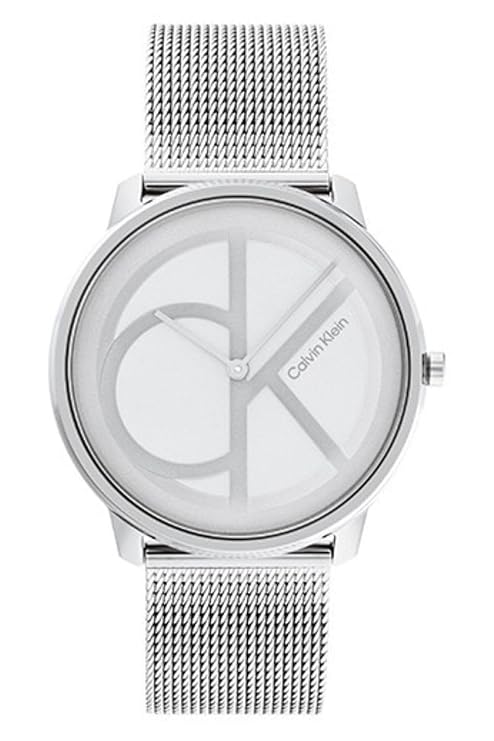 Calvin Klein Ck Iconic Qtz Basic Slim Silver White Round Dial Unisex Watch|Stainless Steel Material|Multi Color Band