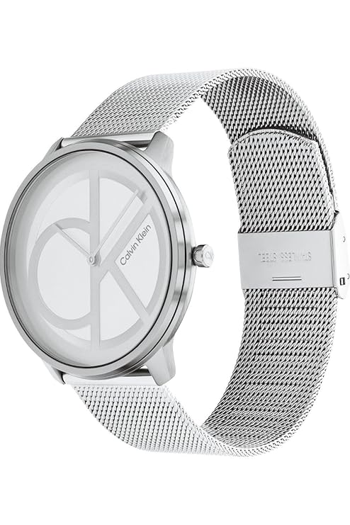Calvin Klein Ck Iconic Qtz Basic Slim Silver White Round Dial Unisex Watch|Stainless Steel Material|Multi Color Band