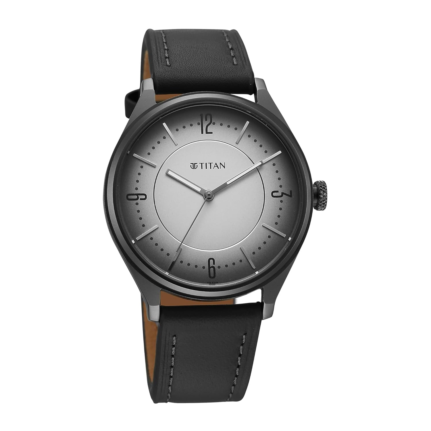 Titan Neo Basics II Quartz Gray Round Dial Men's Watch | Genuine Leather Strap Material | Watches for Men Analog
