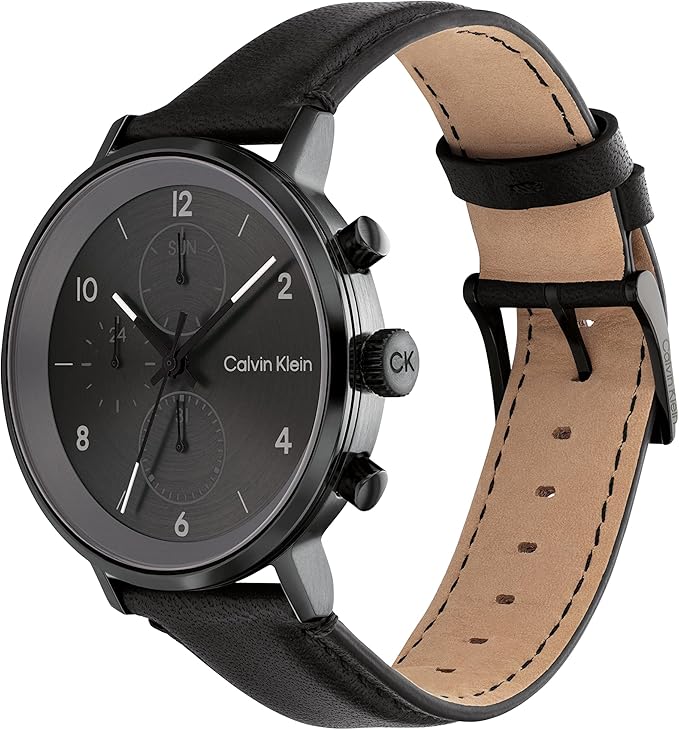 Men Modern Leather Analogue Watch Multifunction