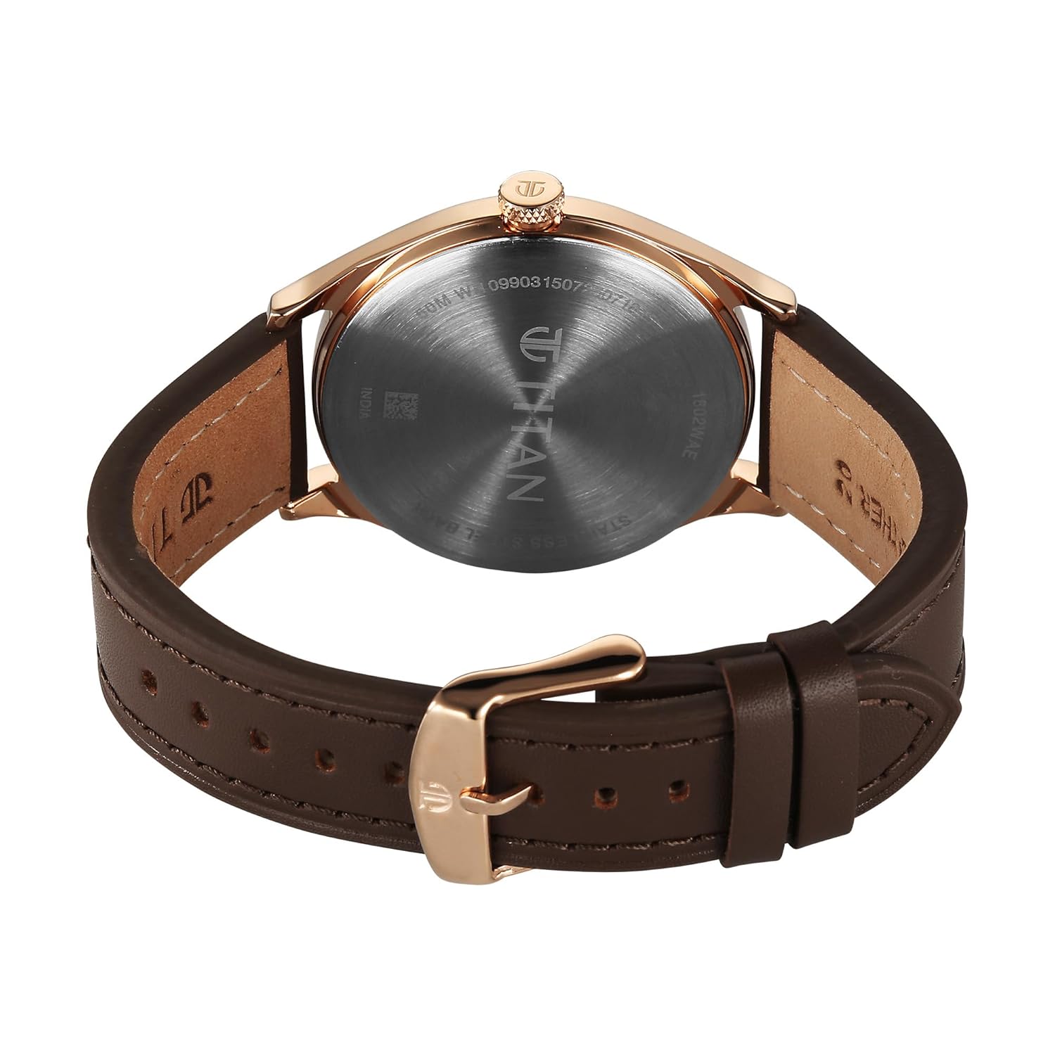 Titan Neo Basics II Quartz Brown Round Dial Men's Watch | Genuine Leather Strap Material | Watches for Men Analog