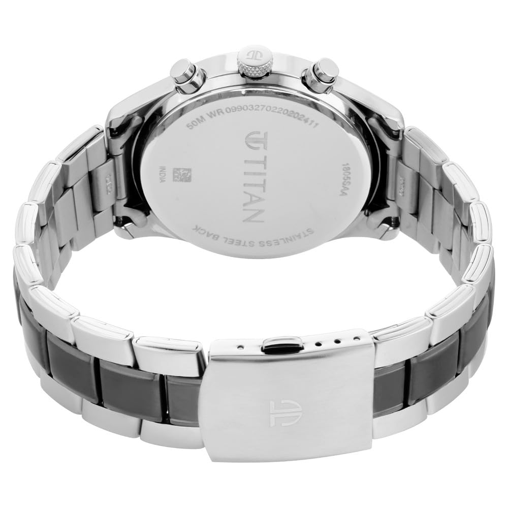Titan Men's Metropolitan Charm: Men's Multifunctional Anthra Watch with Metallic Accents