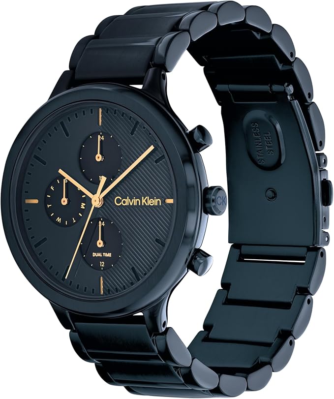 CALVIN KLEIN 25200242 Blue Blue Modern Blue Blue Blue Modern Steel Ionic Plated Watch, Blue, Modern