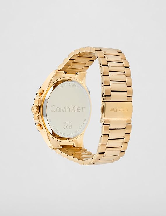 Calvin Klein Sport for Him Qtz Multifunction Black Round Dial Men's Watch|Ionic Plated Rose Gold Steel Material|Rose Gold Color Band