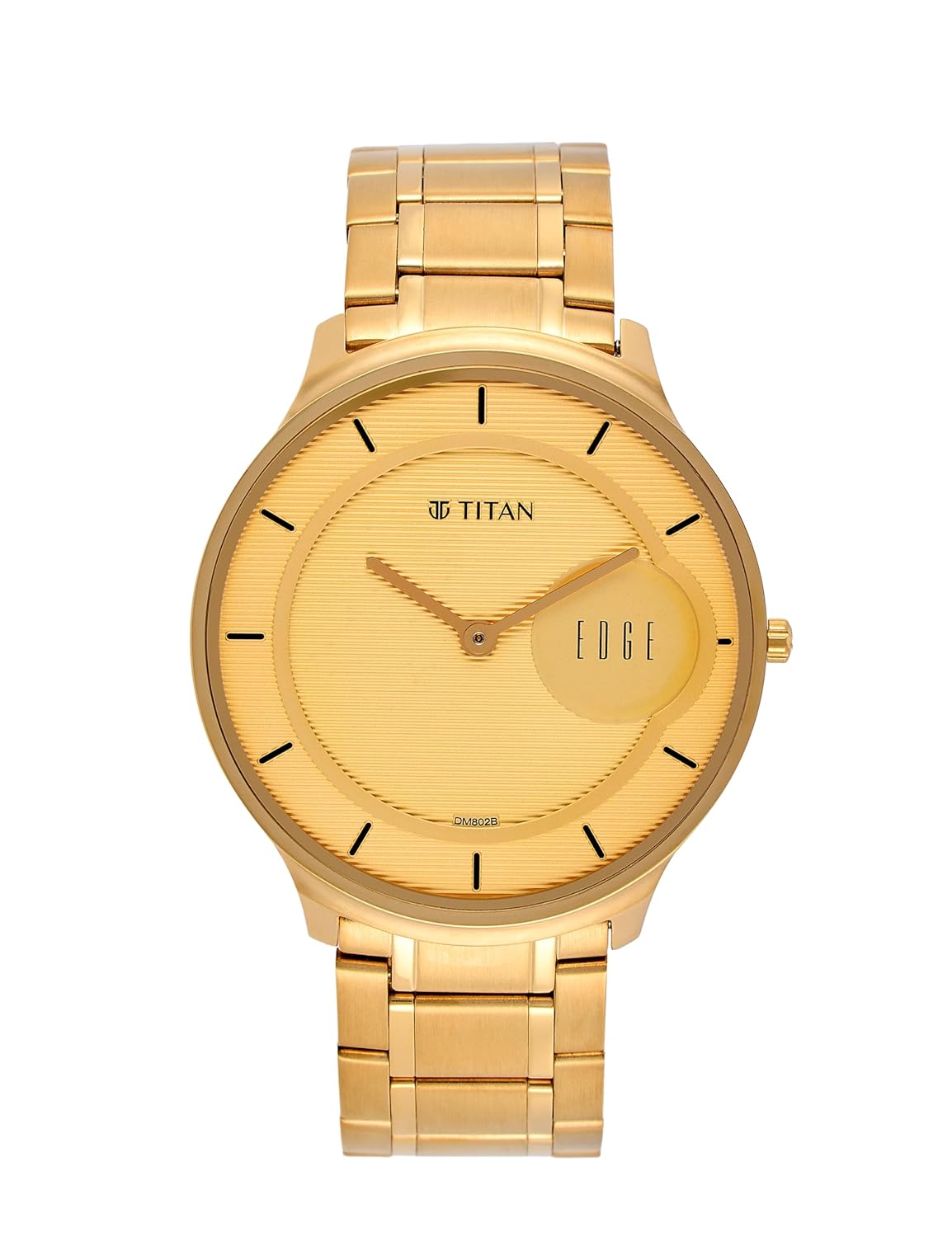 EDGE Titan Quartz Analog Metal Golden Dial Gold Stainless Steel Strap Watch for Men