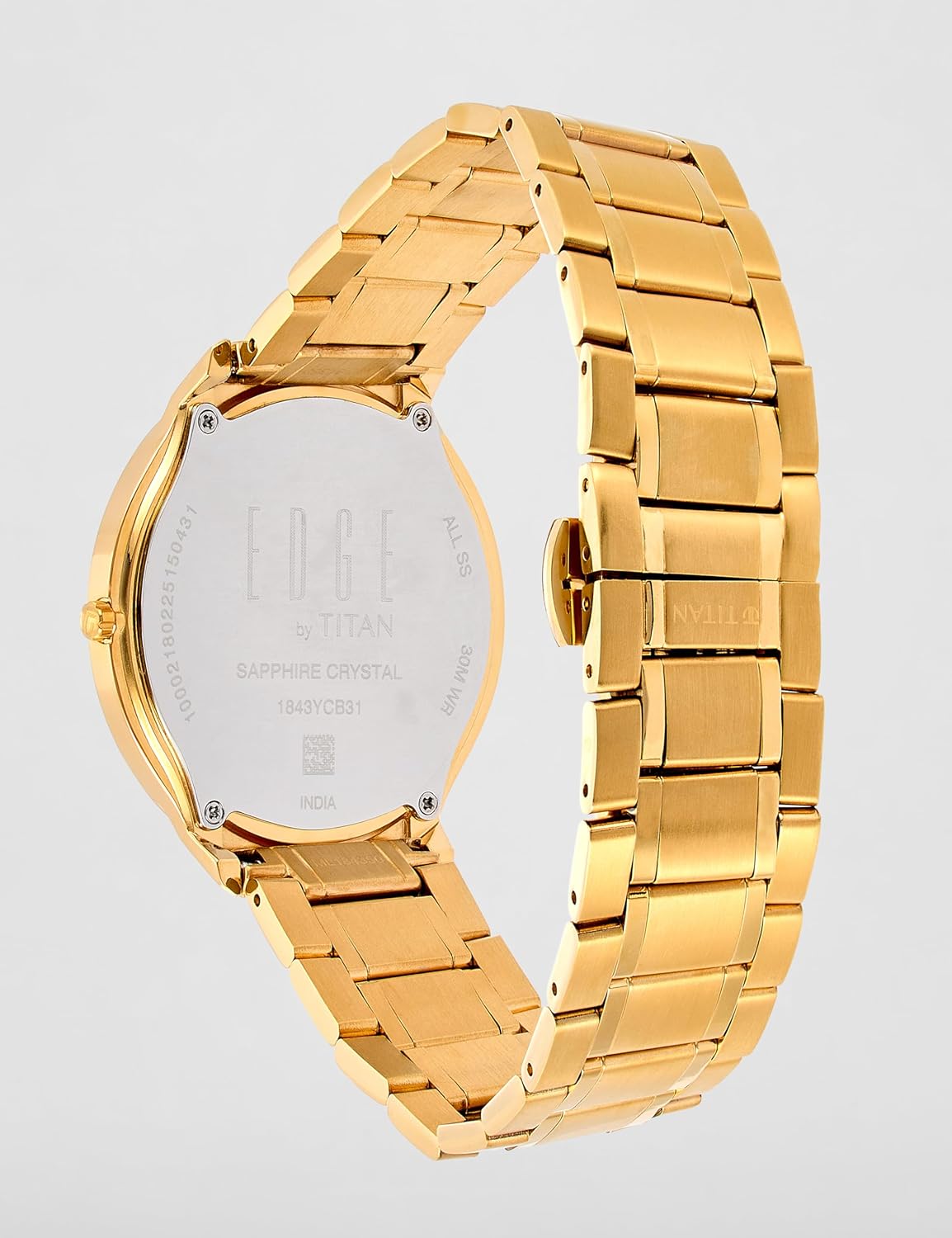 EDGE Titan Quartz Analog Metal Golden Dial Gold Stainless Steel Strap Watch for Men