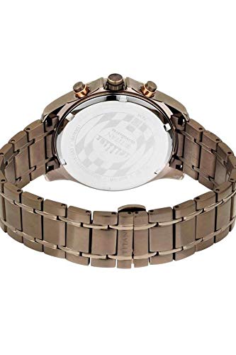 Titan Regalia Grandmaster Black Dial Chronograph Stainless Steel Strap watch for Men