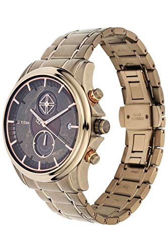 Titan Regalia Grandmaster Black Dial Chronograph Stainless Steel Strap watch for Men
