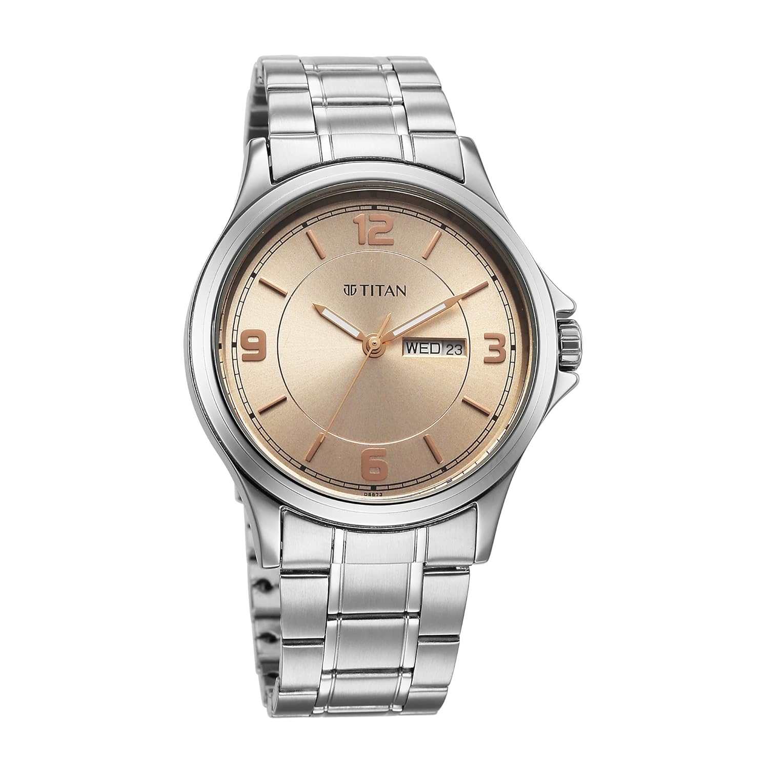Titan Neo Arabic Quartz Beige Round Dial Men's Watch | Stainless Steel Strap Material | Watches for Men Analog