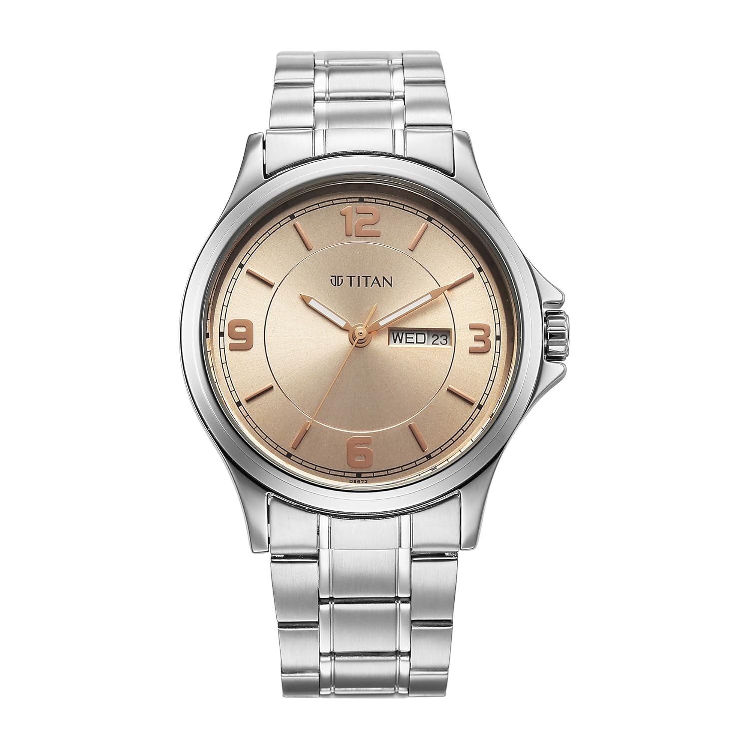 Titan Neo Arabic Quartz Beige Round Dial Men's Watch | Stainless Steel Strap Material | Watches for Men Analog