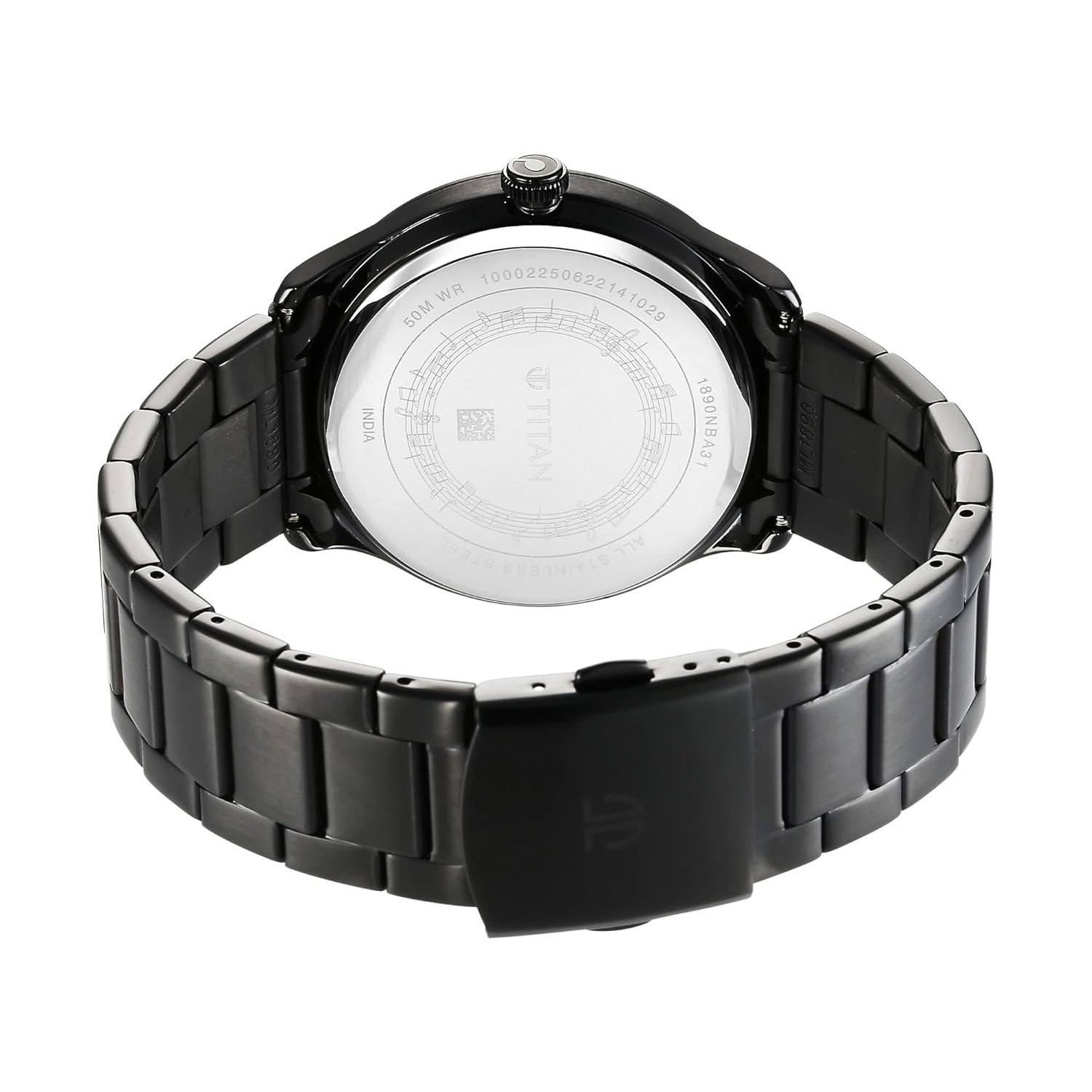 Titan Quartet Quartz Analog Black Dial Black Stainless Steel Strap Watch for Men