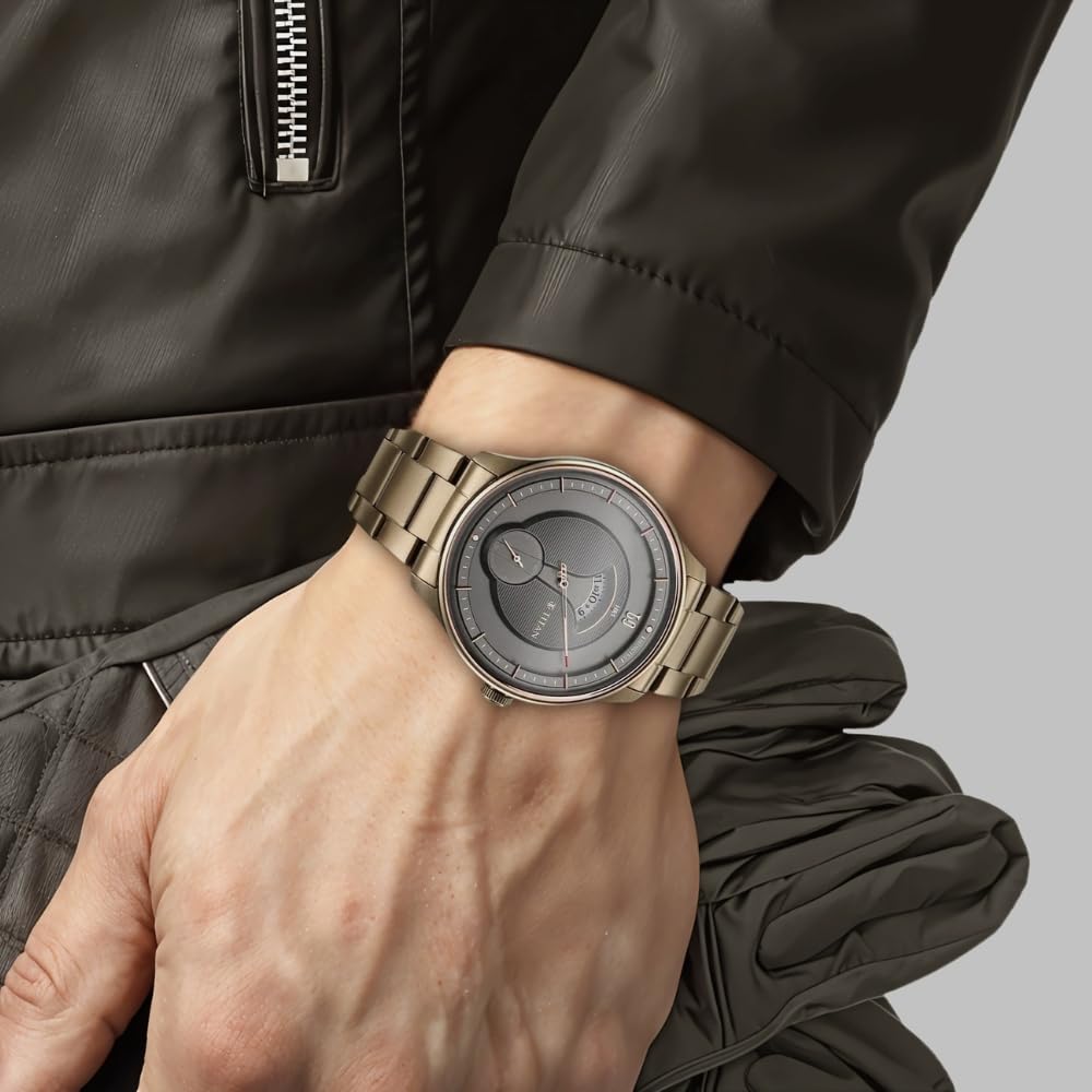 Titan Quartet Quartz Analog Grey Dial Brown Stainless Steel Strap Watch for Men