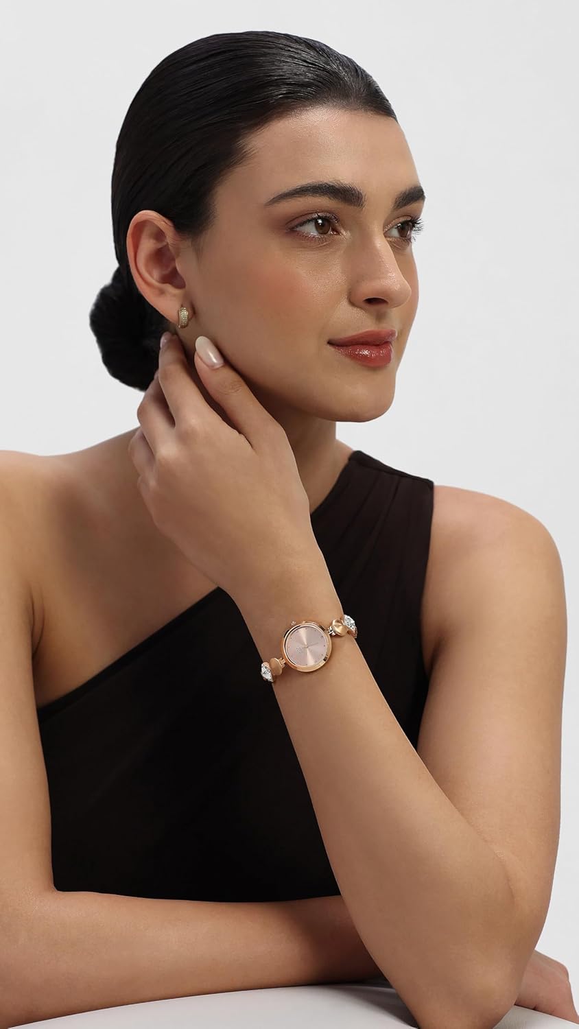 Titan Raga Love All Quartz Analog Pink Dial Rose Gold Metal Strap Watch for Women