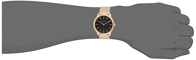 Calvin Klein Analogue Men & Women's Watch (Black Dial Gold Colored Strap)