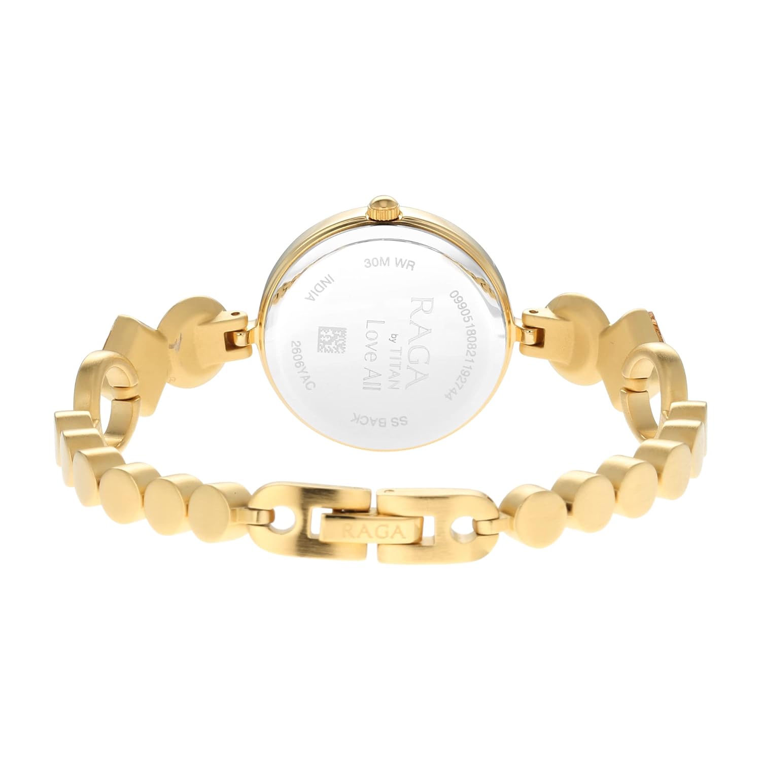 Titan Raga Love All Quartz Analog Silver Dial Gold Metal Strap Watch for Women