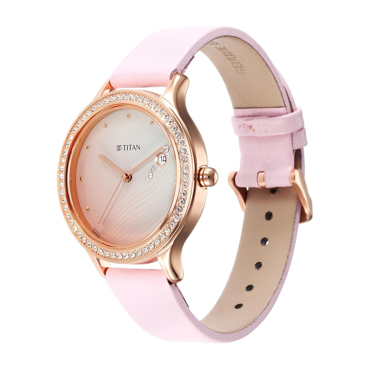 Titan Purple Glam It Up Pink Dial Analog with Date Strap Watch for Women