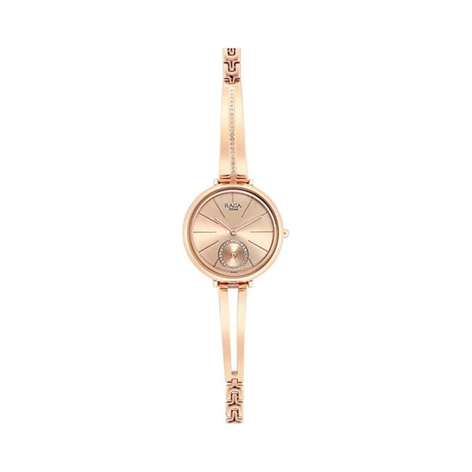 Titan Raga Viva Quartz Analog Rose Gold Dial Rose Gold Metal Strap Watch For Women
