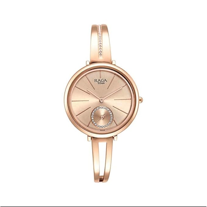 Titan Raga Viva Quartz Analog Rose Gold Dial Rose Gold Metal Strap Watch For Women
