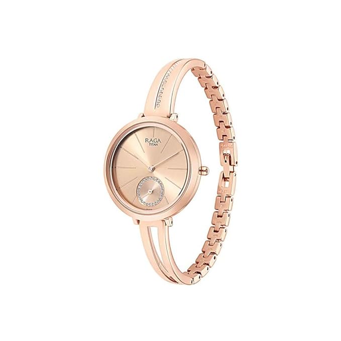 Titan Raga Viva Quartz Analog Rose Gold Dial Rose Gold Metal Strap Watch For Women