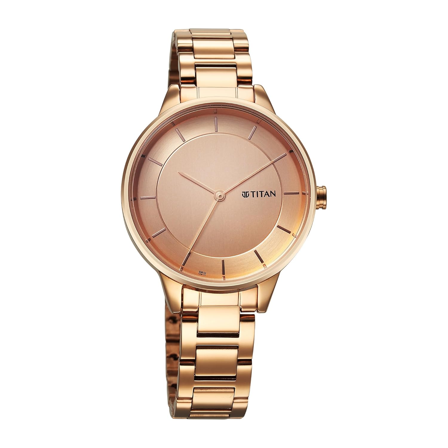 Titan Razzle Dazzle Quartz Analog Rose Gold Dial Stainless Steel Strap Watch For Women