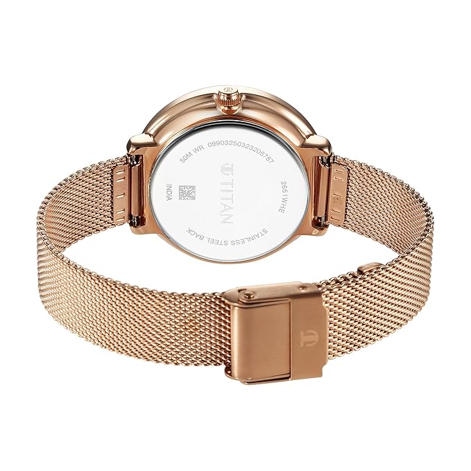 Titan Workwear Mother Of Pearl Dial Analog with Date Stainless Steel Strap watch for Women