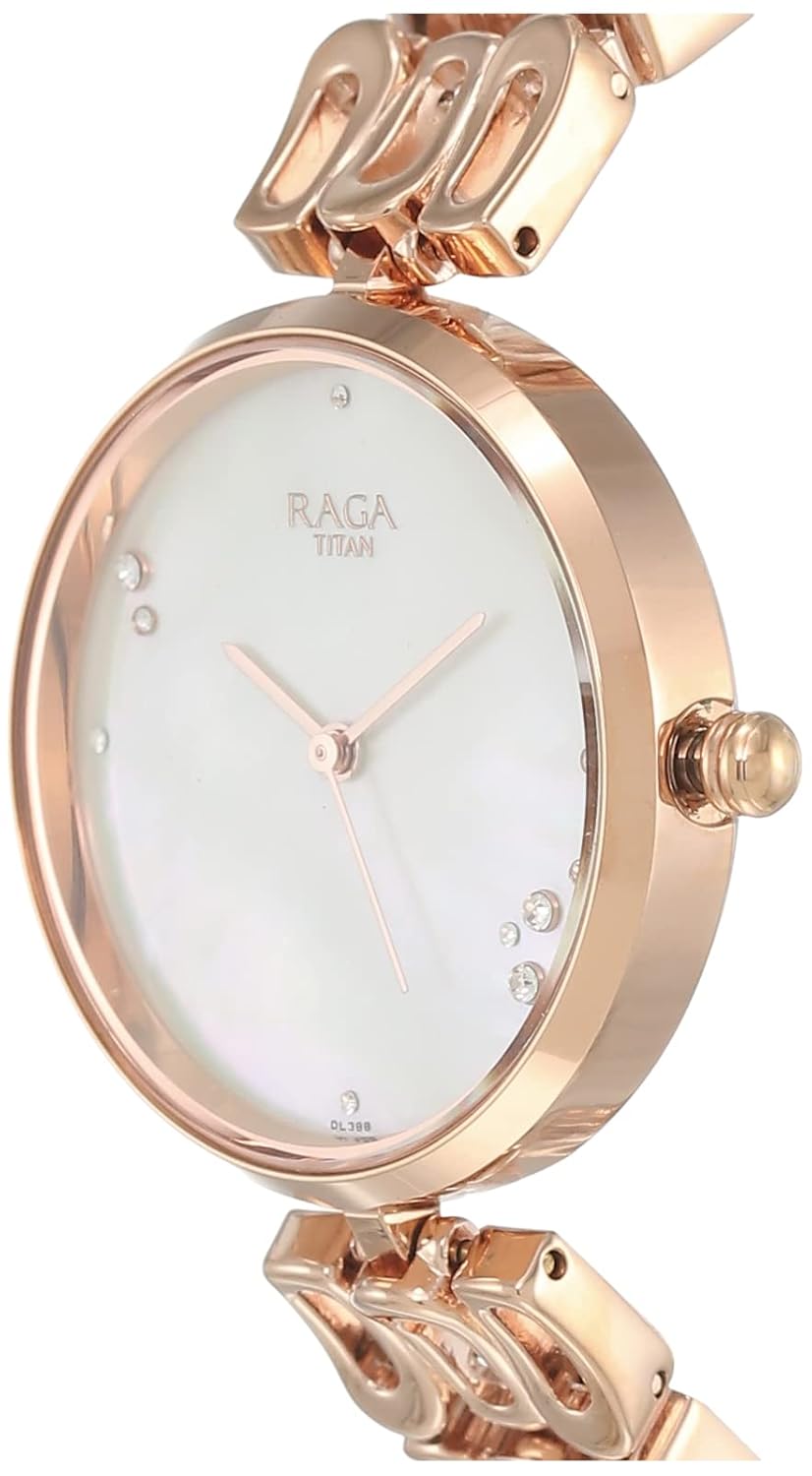 Titan Raga Chic Mother Of Pearl Dial Women Watch With Metal Strap
