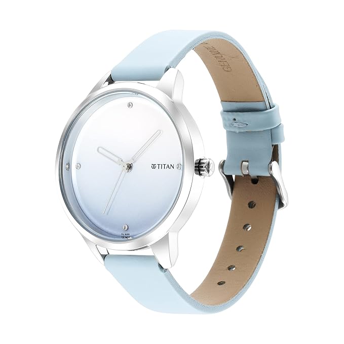 Titan Pastel Dreams Blue Analog Leather Strap watch for Women