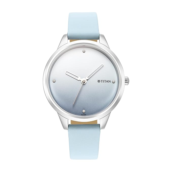 Titan Pastel Dreams Blue Analog Leather Strap watch for Women