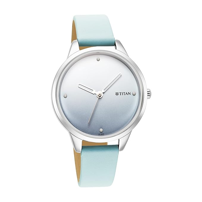Titan Pastel Dreams Blue Analog Leather Strap watch for Women
