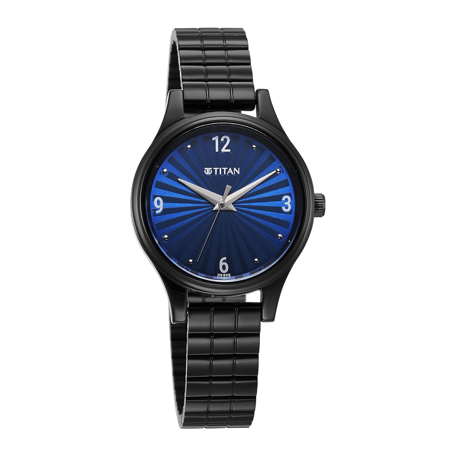 Titan Karishma Quartz Analog Blue Dial Black Stainless Steel Strap Watch For Women
