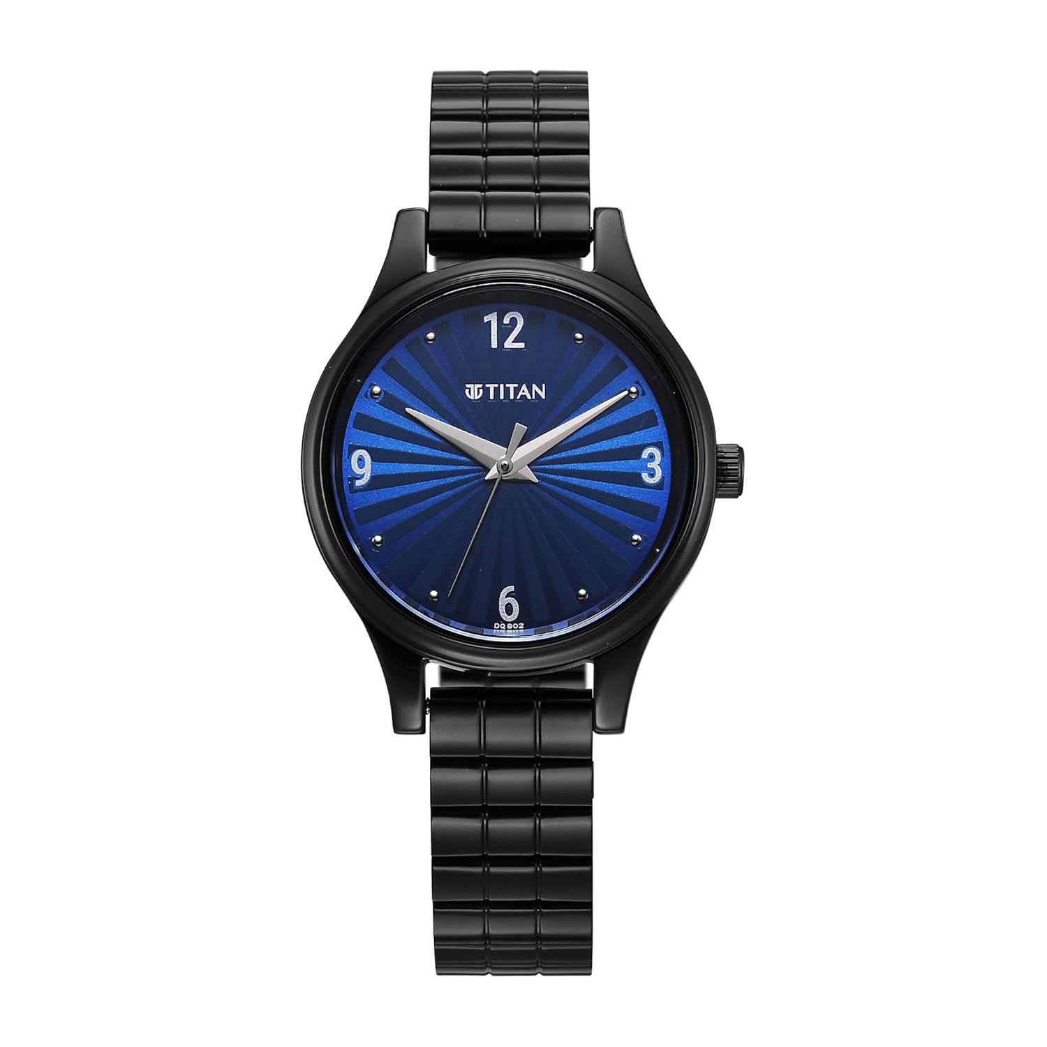 Titan Karishma Quartz Analog Blue Dial Black Stainless Steel Strap Watch For Women