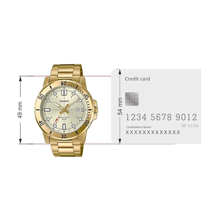 Casio Enticer Analog Gold Dial Men's Watch - MTP-VD01G-9EVUDF