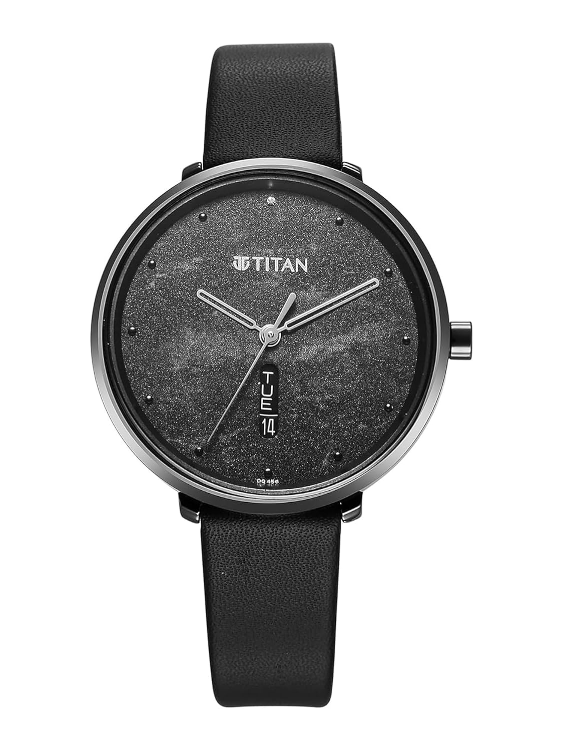 Titan Neo Quartz Analog with Day and Date Black Dial Leather Strap Watch For Women