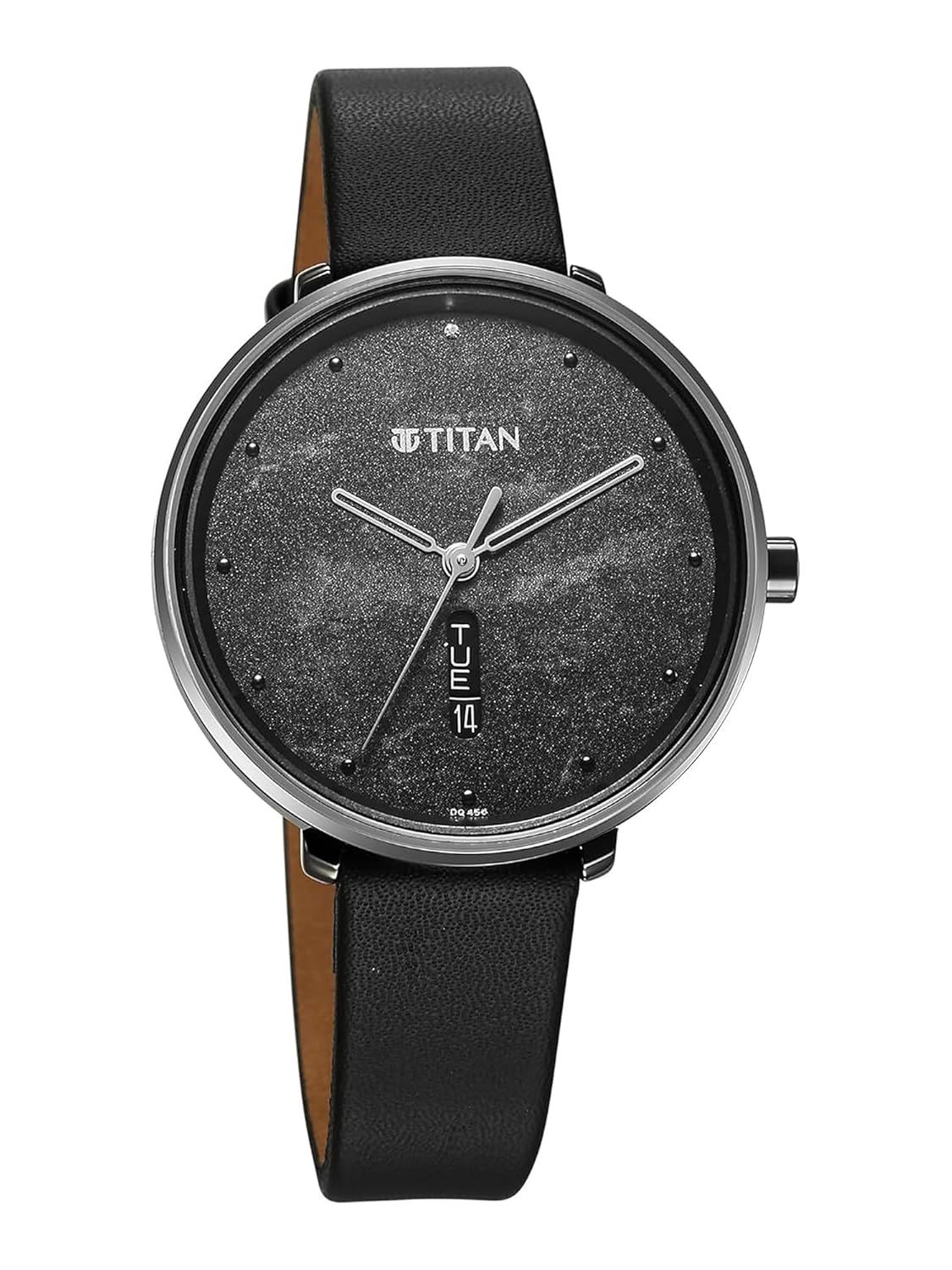 Titan Neo Quartz Analog with Day and Date Black Dial Leather Strap Watch For Women
