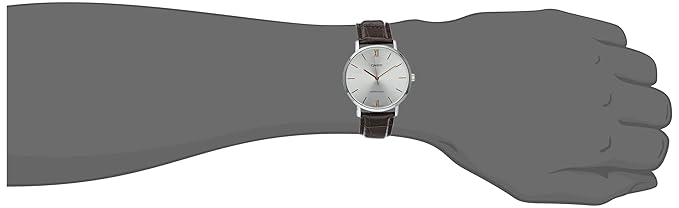 Casio MTP-VT01L-7B2 Men's Minimalistic Silver Dial Brown Leather Band Analog Watch