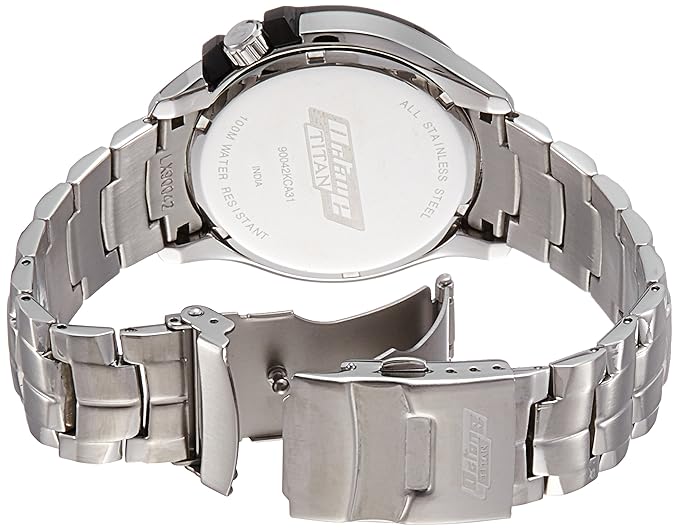 Titan White Dial Analog with Day and Date Stainless Steel Strap watch for Men