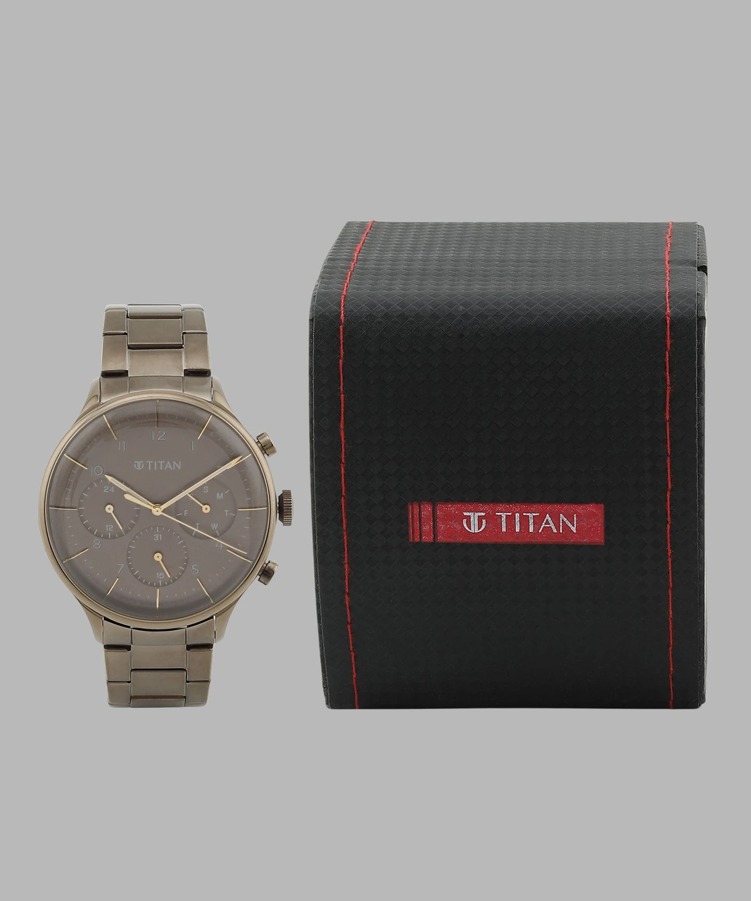 Titan Urban Magic Brown Dial Multial Stainless Steel Strap watch for Men