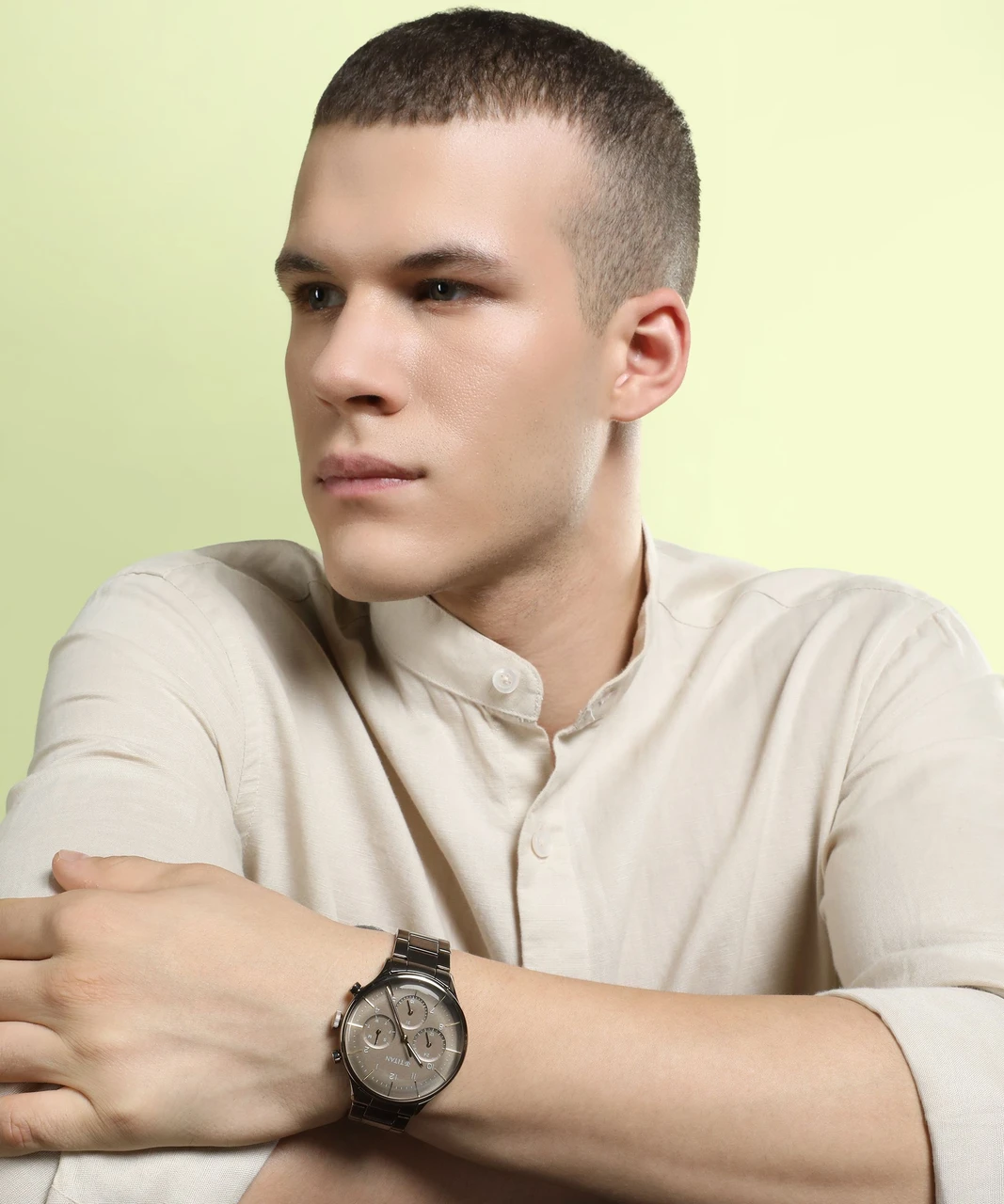 Titan Urban Magic Brown Dial Multial Stainless Steel Strap watch for Men