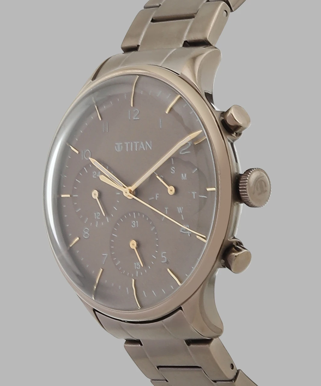 Titan Urban Magic Brown Dial Multial Stainless Steel Strap watch for Men