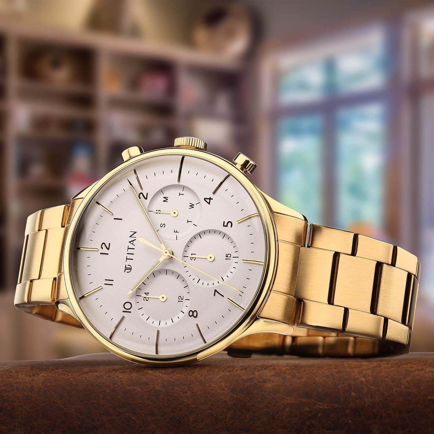 Titan Urban Magic Silver Dial Quartz Multifunction Stainless Steel Strap watch for Men