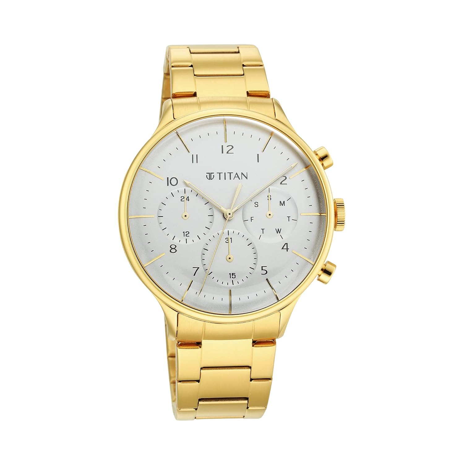 Titan Urban Magic Silver Dial Quartz Multifunction Stainless Steel Strap watch for Men