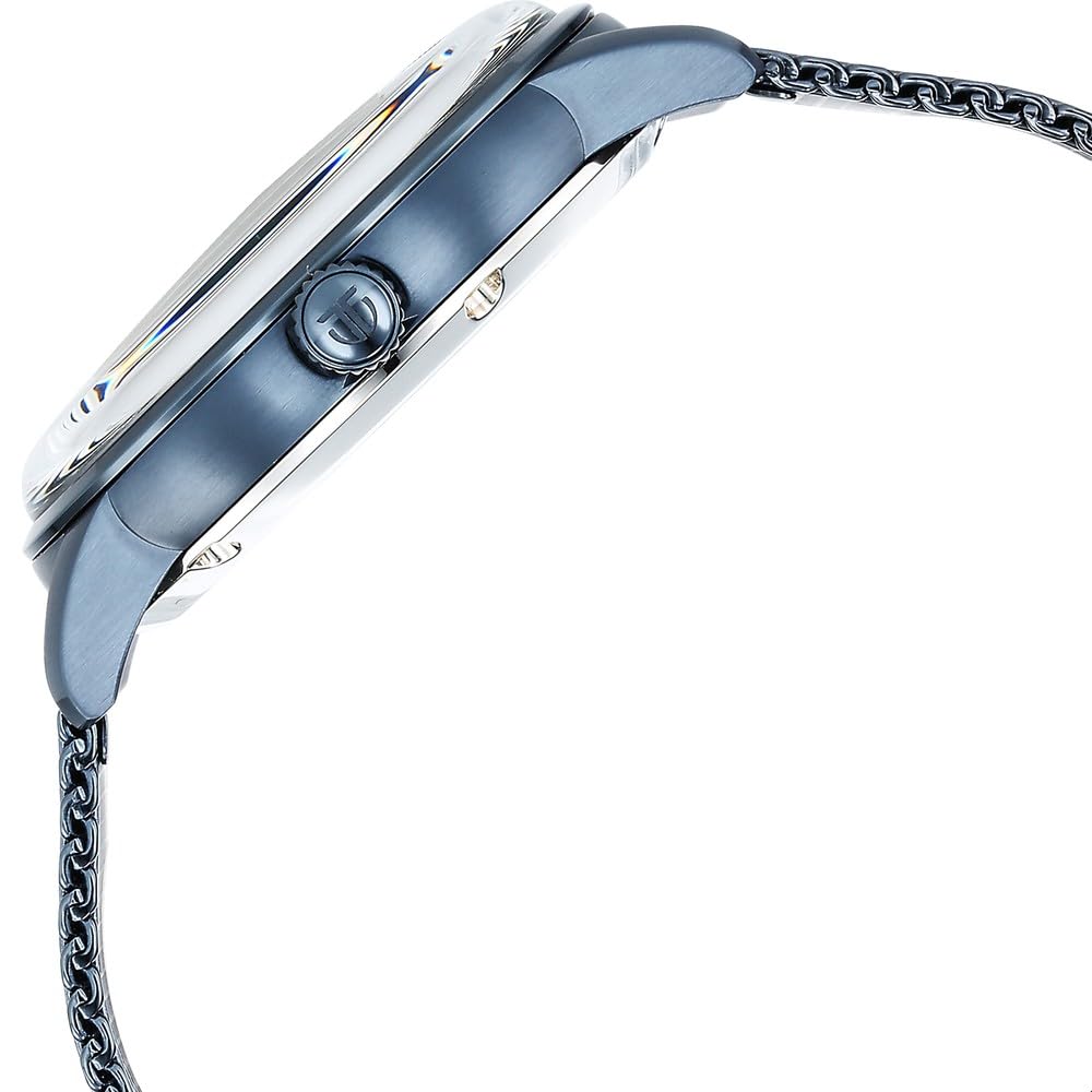 Titan Skeletal Automatic Blue Dial Blue Stainless Steel Strap Watch for Men