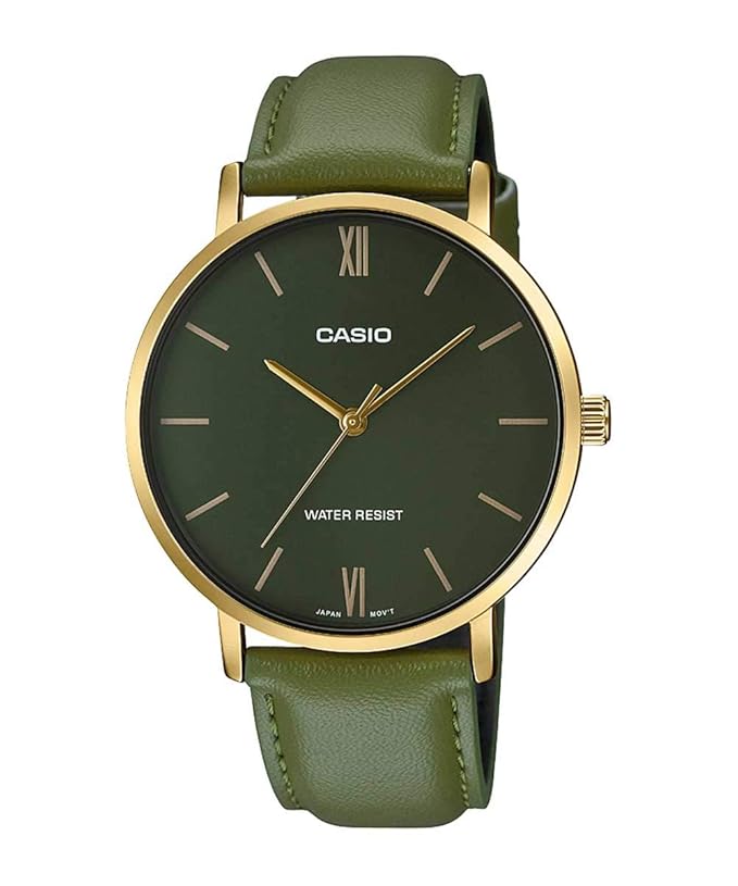 Casio Analogue Men's Watch (Green Dial Green Colored Strap)