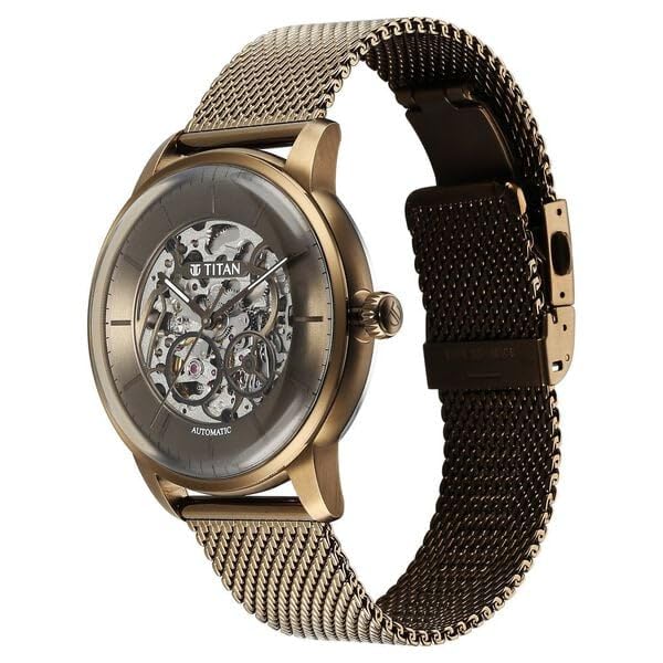 Titan Automatic Color Upgrade Green Dial Green Stainless Steel Strap Watch For Men