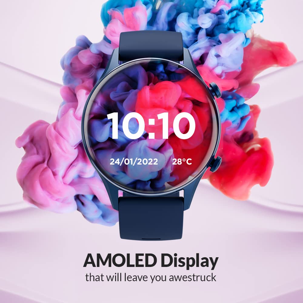 Titan Smart Pro Smartwatch with AMOLED Display,GPS,Temperature,Stress & Sleep Monitor,Multisport Tracker,SpO2,Women Health Monitor,5 ATM Water Resistance & Upto 14 Days Battery life