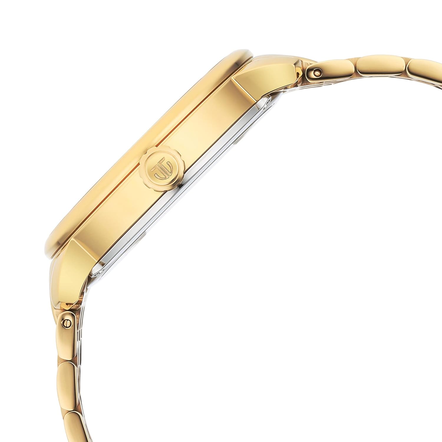 Titan Mechanical Slimline Golden Dial Golden Stainless Steel Strap watch for Men