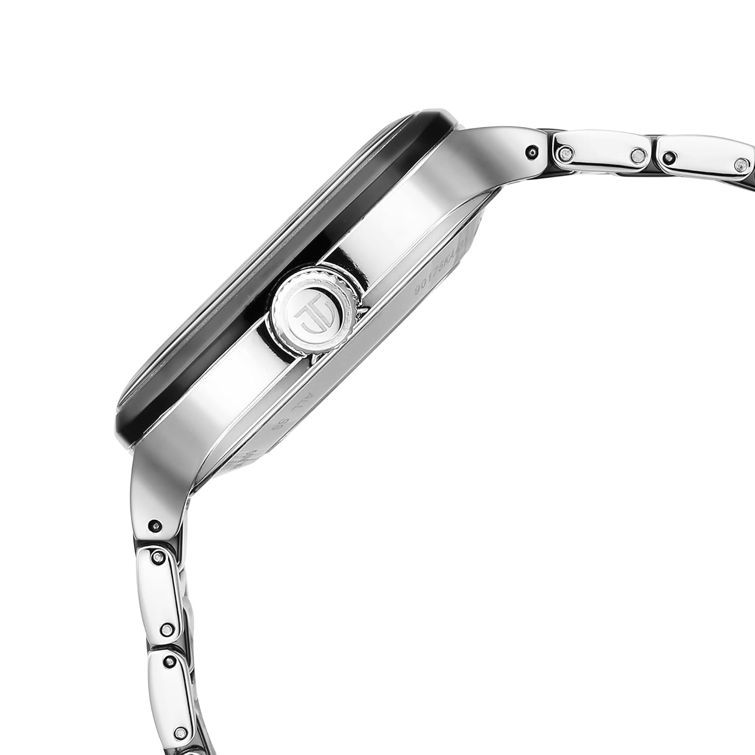 Titan Ceramic Fusion Automatic Square Black Dial Silver Dual-Toned Stainless Steel Bracelet Watch for Men